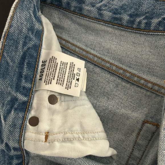 Agolde Ira Light Blue High-Rise Denim Bermuda Shorts, Size 27. - Picture 5 of 5